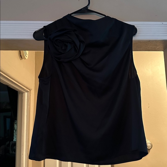 Future Collective Elegant Black Sleeveless Top with Floral Accent - Picture 1 of 6